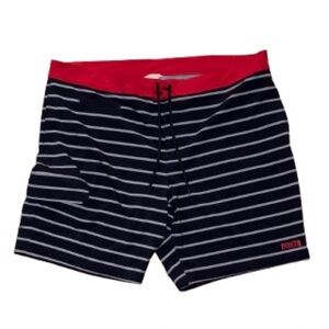 Duluth Trading Co Red and Black Striped Board Shorts Size 44